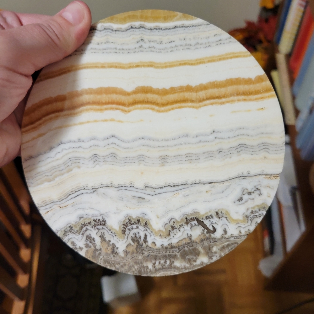 Banded calcite piece